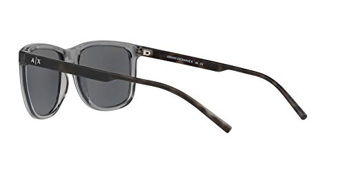 Armani Exchange Square Sunglasses: Grey Mirrored/Light Black, 57mm