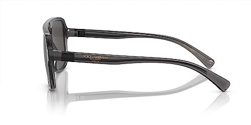 Dolce & Gabbana Men's Round Sunglasses, Transparent Grey/Black