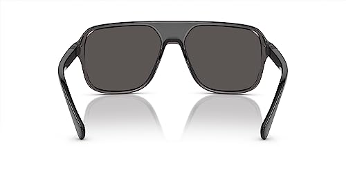 Dolce & Gabbana Men's Round Sunglasses, Transparent Grey/Black