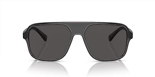Dolce & Gabbana Men's Round Sunglasses, Transparent Grey/Black