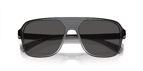 Dolce & Gabbana Men's Round Sunglasses, Transparent Grey/Black
