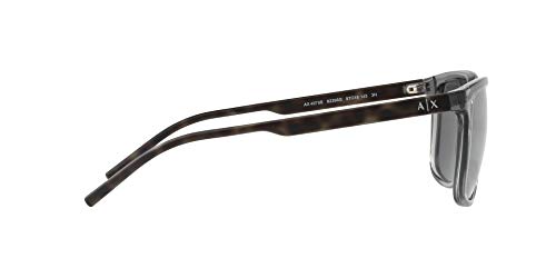 Armani Exchange Square Sunglasses: Grey Mirrored/Light Black, 57mm