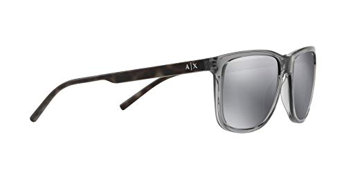 Armani Exchange Square Sunglasses: Grey Mirrored/Light Black, 57mm