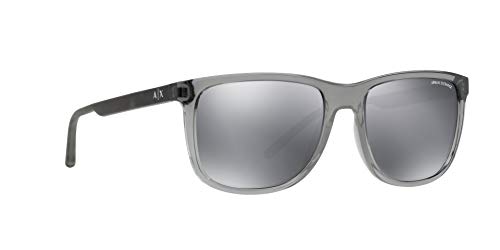 Armani Exchange Square Sunglasses: Grey Mirrored/Light Black, 57mm
