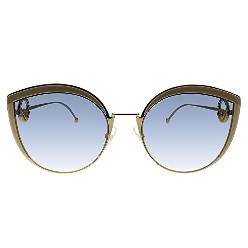 Fendi Ivory Gold/Gray Cat Eye Women Sunglasses