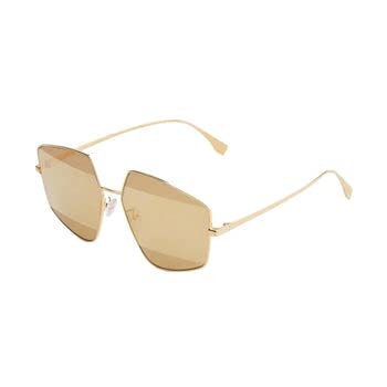 FENDI Gold Stripes Metal Sunglasses Tint Frame