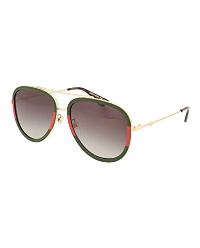 Gucci Gold/Green Urban Web Block Aviator Sunglasses