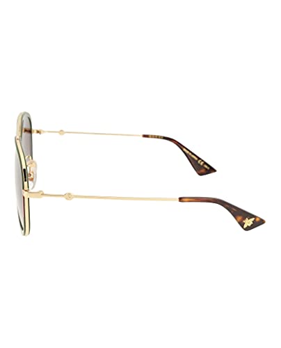 Gucci Gold/Green Urban Web Block Aviator Sunglasses