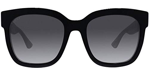 Gucci GG0034S Black Glitter Green/Gray Women's Square Sunglasses