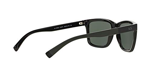 Armani Exchange Men's Black/Green Rectangular Sunglasses (56mm)