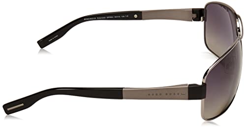 Hugo Boss Men's Polarized Wrap Sunglasses Ruthenium 64mm
