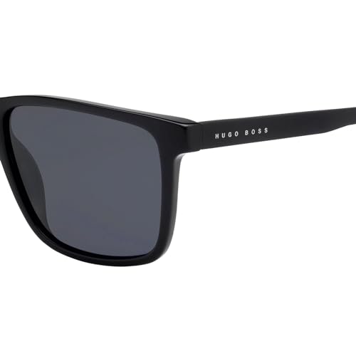 Hugo Boss Men's Rectangular Sunglasses, Black, 55mm, 17mm