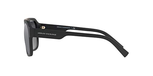 Armani Exchange Men's Rectangular Sunglasses, Matte Black