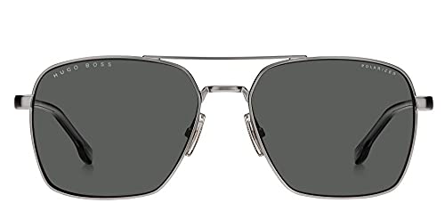 Hugo Boss Matte Ruthenium/Grey Sunglasses for Men