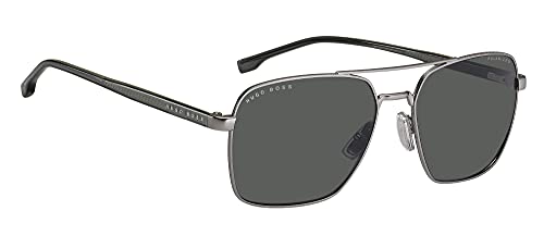 Hugo Boss Matte Ruthenium/Grey Sunglasses for Men