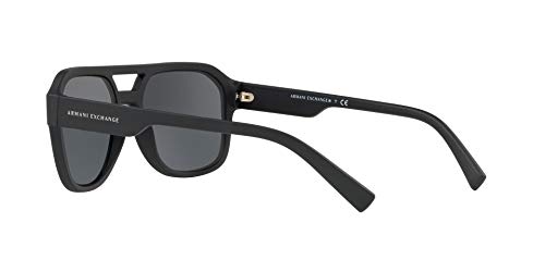 Armani Exchange Men's Rectangular Sunglasses, Matte Black