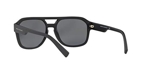 Armani Exchange Men's Rectangular Sunglasses, Matte Black