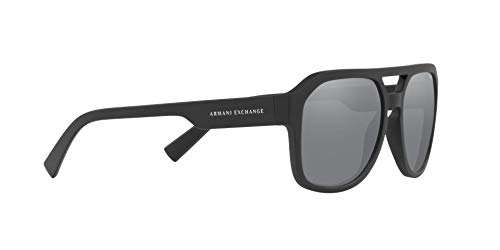 Armani Exchange Men's Rectangular Sunglasses, Matte Black