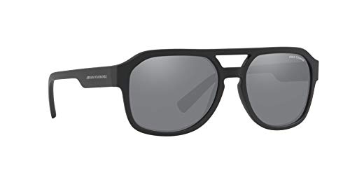 Armani Exchange Men's Rectangular Sunglasses, Matte Black