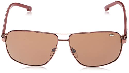 Lacoste Men's Brown Rectangular Sunglasses, 61mm