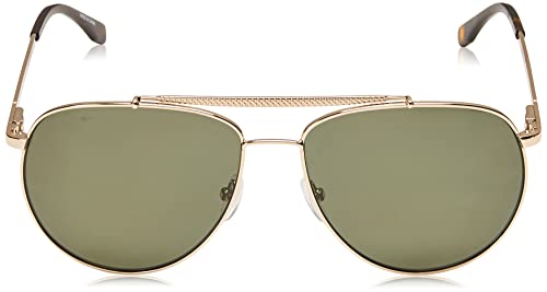 Lacoste Men's Gold/Green Aviator Polarized Sunglasses, 59mm