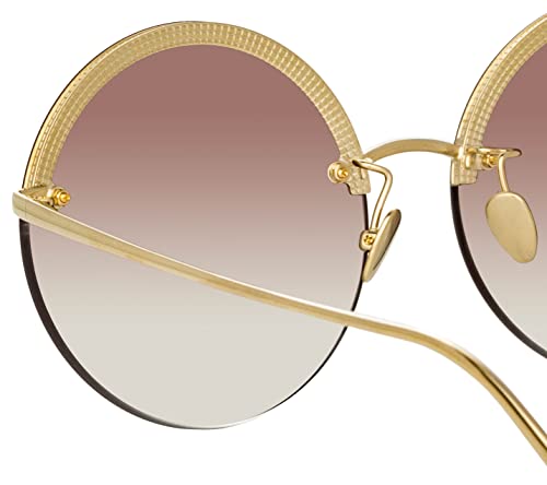 Adrienne Sunglasses in Light Gold/Dusk Gradient by Linda Farrow