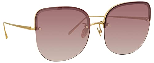 Linda Farrow Loni Sunglasses, Light Gold/ Burgundy Gradient