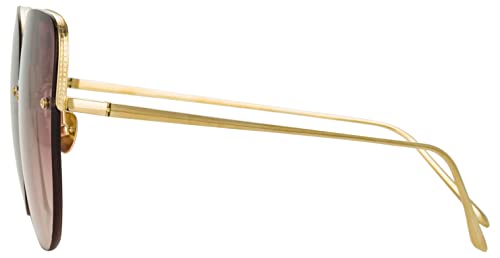 Linda Farrow Loni Sunglasses, Light Gold/ Burgundy Gradient