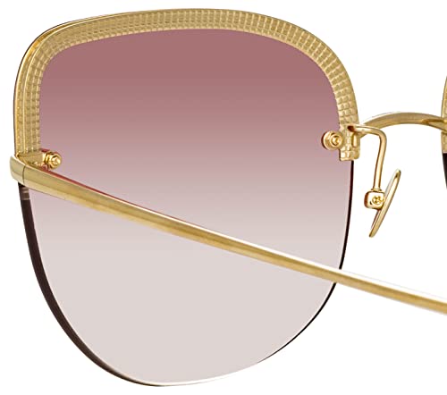Linda Farrow Loni Sunglasses, Light Gold/ Burgundy Gradient
