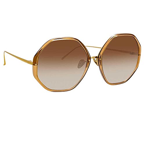 Linda Farrow Alona Sunglasses Tobacco Light Gold Brown
