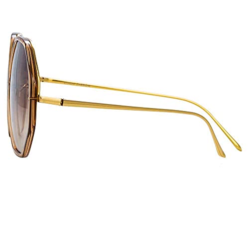 Linda Farrow Alona Sunglasses Tobacco Light Gold Brown