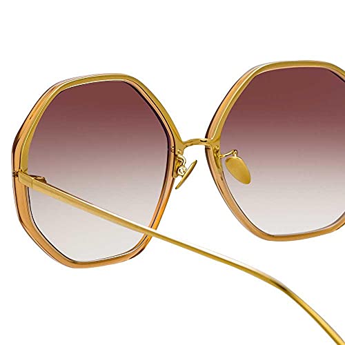 Linda Farrow Alona Sunglasses Tobacco Light Gold Brown