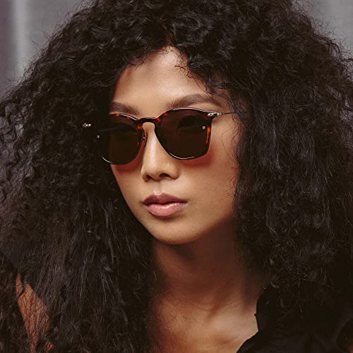 Linda Farrow Mila Sunglasses: Dark T-Shell/Luna Gold/Brown