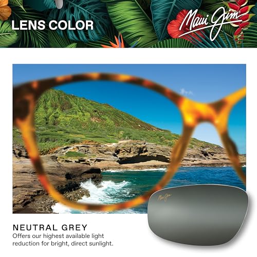 Maui Jim Lighthouse Polarized Sunglasses, Gloss Black/Neutral Grey