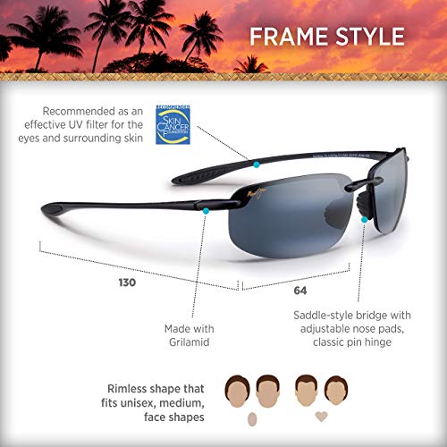 Maui Jim Lighthouse Polarized Sunglasses, Gloss Black/Neutral Grey