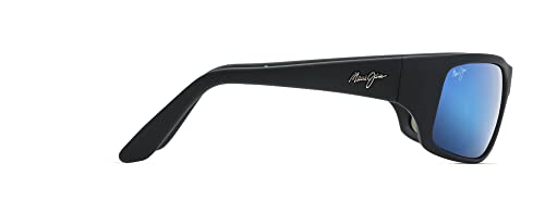 Maui Jim Peahi Polarized Wrap Sunglasses, Black/Blue, Large
