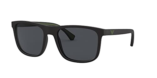 Armani Men's Square Sunglasses, Black/Grey, 56 mm