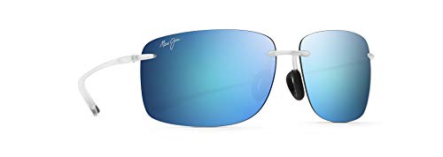 Maui Jim Hema Polarized Rimless Sunglasses, Crystal Matte/Blue
