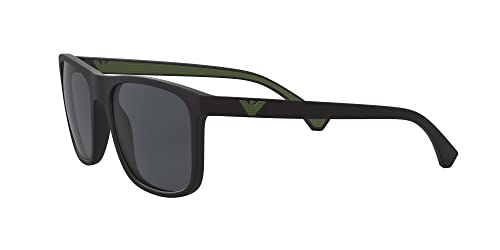Armani Men's Square Sunglasses, Black/Grey, 56 mm