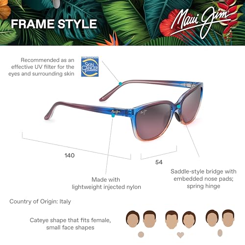 Maui Jim Women's Polarized Cat Eye Sunglasses Sunrise