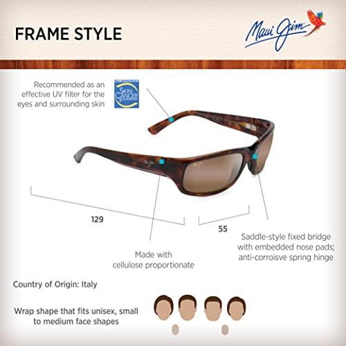 Maui Jim Stingray Polarized Wrap Sunglasses, Tortoise/HCL Bronze