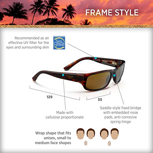 Maui Jim Stingray Polarized Wrap Sunglasses, Tortoise/HCL Bronze