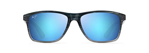 Maui Jim Men's Polarized Rectangular Sunglasses, Blue Gradient