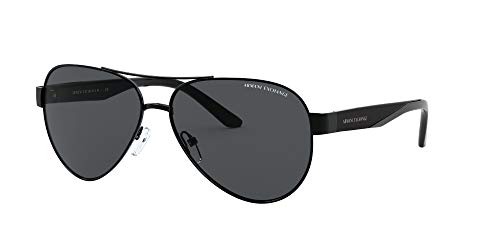 Armani Exchange Men's Black/Grey Aviator Sunglasses