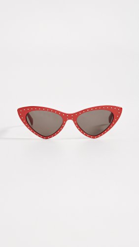Women's Red/Grey Blue Pointed Cat Eye Sunglasses by Moschino