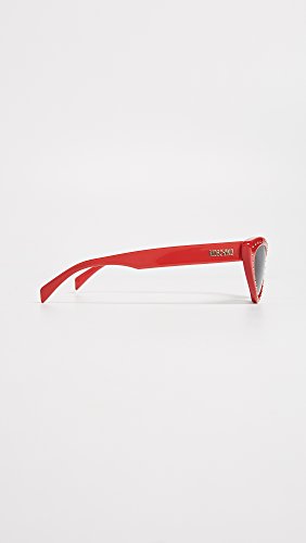 Women's Red/Grey Blue Pointed Cat Eye Sunglasses by Moschino