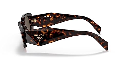 Prada Tortoise Plastic Rectangle Sunglasses with Brown Lens