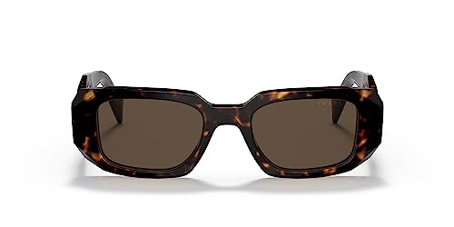 Prada Tortoise Plastic Rectangle Sunglasses with Brown Lens