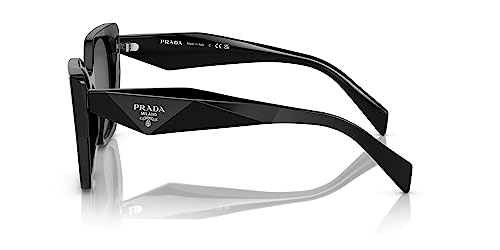 Prada Black Plastic Butterfly Sunglasses with Grey Lens