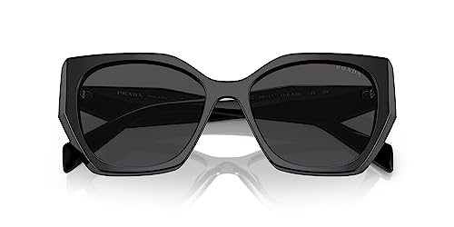 Prada Black Plastic Butterfly Sunglasses with Grey Lens